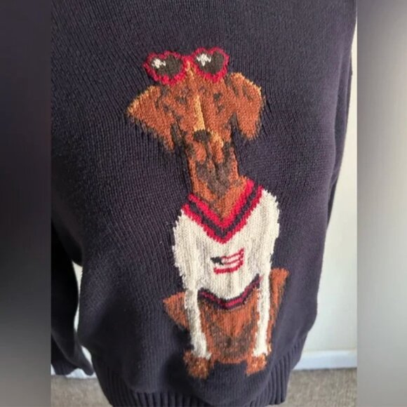 Anthropologie Porridge Jolene Pullover Blue Sweater Americana Dog size XS - Picture 3 of 9